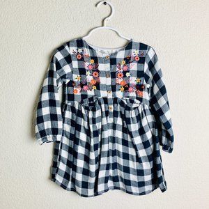 Zara Baby Girl Gingham Floral Embroidered Dress